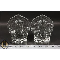 LOT OF TWO INDIAN RELIGIOUS ELEPHANT FIGURES