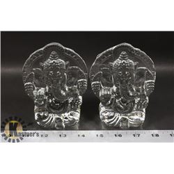LOT OF TWO INDIAN RELIGIOUS ELEPHANT FIGURES