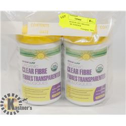 LOT OF 2 RENEW LIFE ORGANIC CLEAR FIBRE POWDER