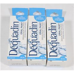 LOT OF 3 DEQUADIN ANTIBACTERIAL ORAL PAINT
