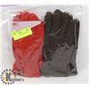 Image 1 : 2 PK LADIES LEATHER GLOVES SZ XL