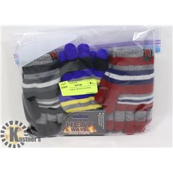 3PK KIDS HEAT WAVE GLOVES