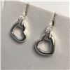 Image 2 : SILVER CUBIC ZIRCONIA HEART EARRINGS
