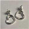Image 3 : SILVER CUBIC ZIRCONIA HEART EARRINGS
