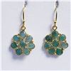 Image 1 : GOLD PLATED SILVER EMERALD EARRINGS
