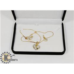 FASHION EARRING & PENDANT HEART SHAPE SET.