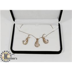 PEACOCK PENDANT & EARRING FASHION SET.