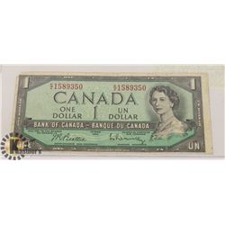 1954 CANADIAN $1 BANKNOTE.
