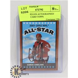 CHRIS CHELIOS AUTOGRAPHED HOCKEY CARD TOPPS