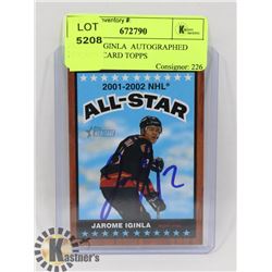 JAROME IGINLA  AUTOGRAPHED HOCKEY CARD TOPPS