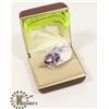 Image 1 : STERLING SILVER AMETHYST RING SZ  6