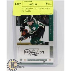 PIERRE TURGEON  AUTOGRAPHED HOCKEY CARD