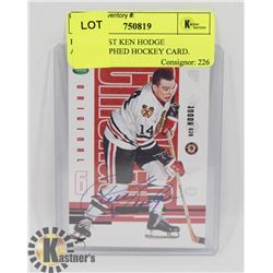 PARKHURST KEN HODGE AUTOGRAPHED HOCKEY CARD.