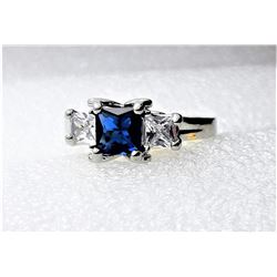 12)  SQUARE CUT BLUE  & WHITE SAPPHIRE