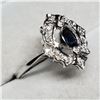 Image 2 : 14K WHITE GOLD SAPPHIRE & DIAMOND ANTIQUE RING
