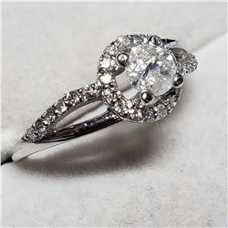 14K WHITE GOLD DIAMOND RING