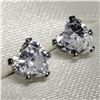 Image 1 : 14K WHITE GOLD CUBIC ZIRCONIA EARRINGS