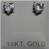 Image 2 : 14K WHITE GOLD CUBIC ZIRCONIA EARRINGS