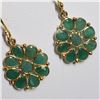 Image 1 : SILVER EMERALD HAND CRAFTED EARRINGS