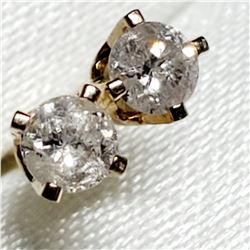 14K YELLOW GOLD DIAMOND EARRINGS