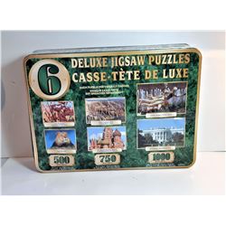 5)  LOT OF 6 DELUXE JIGSAW PUZZLES