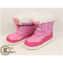 WEATHER SPIRITS GIRLS SIZE 10 WINTER BOOTS, PINK &