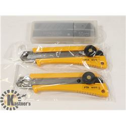 2 BOX CUTTER/OLFA KNIVES & 50 BLADES
