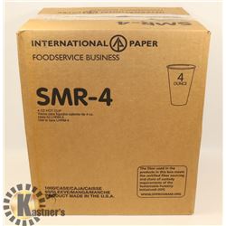 CASE OF 1000 4OZ PAPER HOT OR COLD CUPS