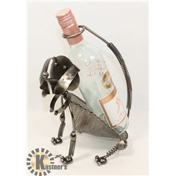 METAL WINE BOTTLE HOLDER,SITTING DOG