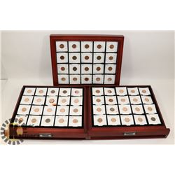 LOT OF 60 VARIOUS CANADA 1 CENT COINS IN 2X2