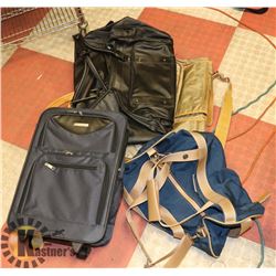 LOT OF ASSORTED DUFFEL BAGS AND 2 PC SUIT BAG