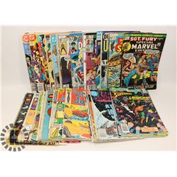 BOX OF ASSORTED VINTAGE MARVEL/DC COMICS.