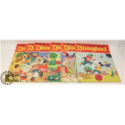 FLAT OF 8 VINTAGE DISNEYLAND MAGAZINE COMICS