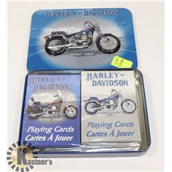 NEW HARLEY DAVIDSON 2 DECK CARD SET IN A TIN BOX