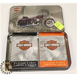 NEW HARLEY DAVIDSON 2 DECK CARD SET IN A TIN BOX
