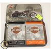 Image 1 : NEW HARLEY DAVIDSON 2 DECK CARD SET IN A TIN BOX