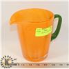 Image 1 : ORANGE CRACKLE GLASS PITCHER.