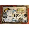 Image 1 : LARGE BOX OF NEW & USED ELECTRICAL ITEMS