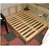 Image 1 : IKEA WOOD DOUBLE BED FRAME WITH SLATS.