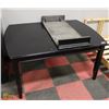 Image 1 : BLACK DINING TABLE (42"X60"X30") W/ 18" LEAF.