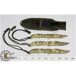 NEW! 3PC CAMO THROWING KNIVES