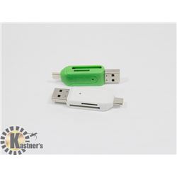 LOT OF TWO NEW!ALL IN ONE MICRO SD/TF CARD READERS