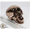 Image 1 : COPPER TONE SKULL PIGGY BANK