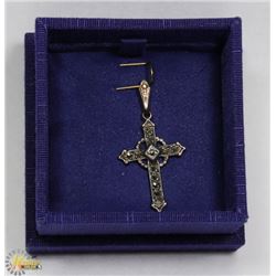 .925 SILVER & GOLD CROSS PENDANT -