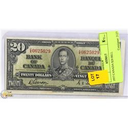 1937 CANADIAN $20 BILL