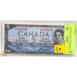 1954 CANADIAN DEVILS FACE $5 BILL