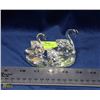 Image 1 : PAIR OF CRYSTAL SWANS.