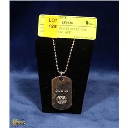 AUTHENTIC GUCCI .925 SILVER DOGTAG PENDANT