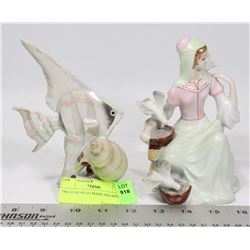 TWO EUROPEAN MADE FIGURINES.