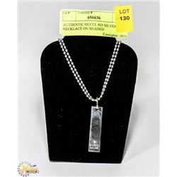 AUTHENTIC GUCCI .925 SILVER PENDANT ON BEADED